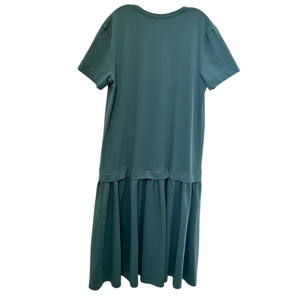 Free People Herron Drop Waist Maxi Dress Small Cotton Tiered Boho Green‎ - Picture 7 of 14